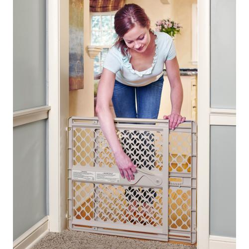 Toddleroo by North States 42-in x 26-in Pressure/Hardware Mounted Tan Plastic Safety Gate