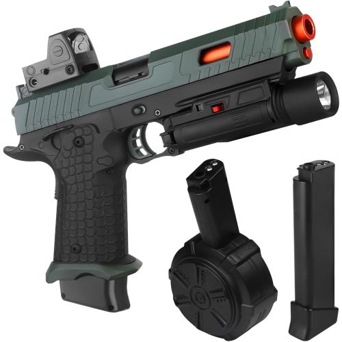 Color Green Electric Gel Blaster Toys New X5, Full Auto Splat-Blaster Includes Drum and Goggles for Outdoor Team Game, X2 Upgrade Version for Ages 14 ,Green