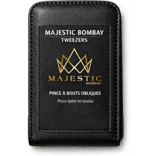 Majestic Bombay Fine Point   Slant Tweezers for Women and Men – Splinter Ticks, Facial, Brow and Ingrown Hair Removal–Sharp, Needle Nose, Surgical Tweezers Precision best tweezers for chin hair