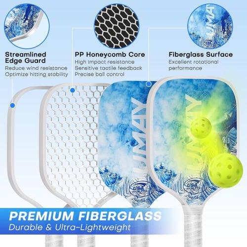 USAPA Approved Carbon Fiber Pickleball Paddle Set with Cover & Overgrip