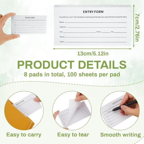 Yeaqee 800 Sheets Raffle Ticket, White