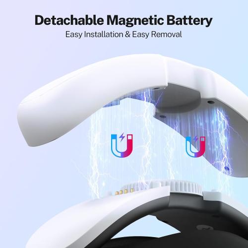 YOGES 10000mAh Battery Head Strap Compatible with Meta Quest 3S & Quest 3, Rechargeable Headstrap Detachable Magnetic Battery to Extend Playtime for VR Headset Compatible with Meta Quest 3S