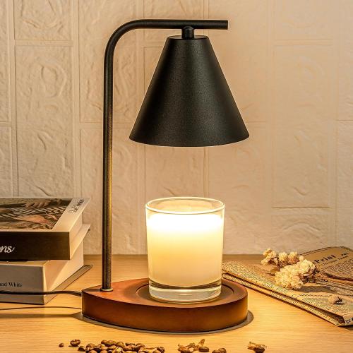 Marycele Candle Warmer Lamp with Timer Black, Birthday Gifts for Women Men, House Warming Gifts New Home Decor Aesthetic Black Walnut, Electric Dimmable Wax Melt Warmer for Jar Candles