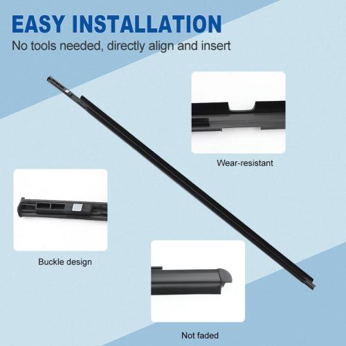 Door Window Moulding Weatherstrip Compatible with Toyota Yaris 2005-2011 | Replacement for Vitz 2005-2010, Outer Weather Stripping Trim Seal, Replace 68160-52110, 68210-52110, 68180-52100, 68230-52100