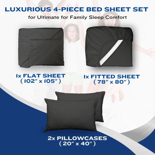 DREAMCARE Twin XL Sheets - 4pc Breathable Cooling Sheets Twin XL Sheet Sets