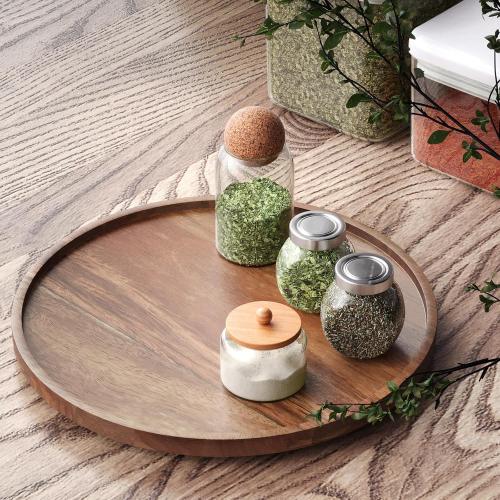 VERTORGAN Lazy Susan Bamboo Organizer for Kitchen,Cabinet(Large)