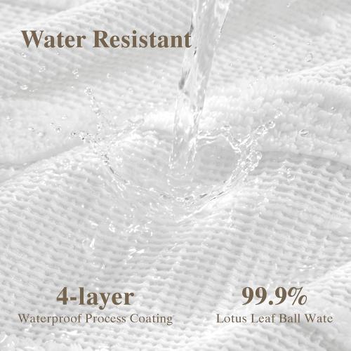 Extra Long Farmhouse White Shower Curtain Boho, 72 x 78 Cotton Blend Tufted Weave Waffle Stripe Textured Heavy Duty, Fabric Shower Curtain for Bathroom, Hotel