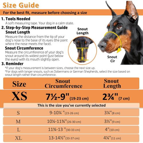 BARKLESS Dog Muzzle, Humane Basket Muzzle for Dogs Biting, Scavenging