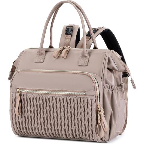 LORADI Large Diaper Bag Tote Backpack (Beige-1, Large-20L)