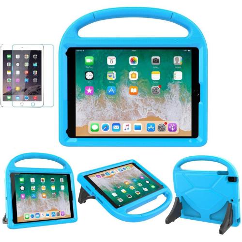 SUPLIK Kids Case for iPad 5th/6th Generation (9.7-inch, 2017/2018), iPad Air 2 Case with Screen Protector, iPad Pro 9.7 Durable Shockproof Protective Cover with Handle Stand for Kids, Blue