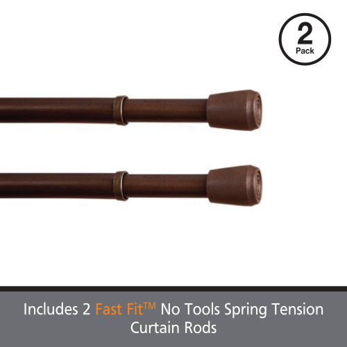 Kenney® Fast Fit™ No Tools 7/16" Spring Tension Rod Set