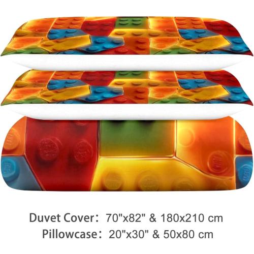 Autism Puzzle Bedding Set 3 Pieces Soft Comforter Cover Twin Size with 2 Pillowcases 1 Duvet Cover for Men Women Bedroom