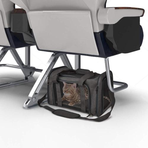 Henkelion Cat Carriers Dog Carrier Pet Carrier for Small / Medium Cats Dogs Puppies (Up To 15lbs), TSA Airline Approved Small Dog Carrier Soft Sided, Collapsible Waterproof Travel Puppy Carrier -Black