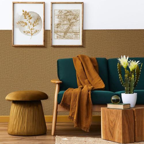 WADILE Grasscloth Peel and Stick Wallpaper 15.7in x 787.4in, Textured Contact Paper for Cabinets, Faux Linen Wall Paper Pull and Stick, Fabric Vinyl Wallpaper Self Adhesive Coffee