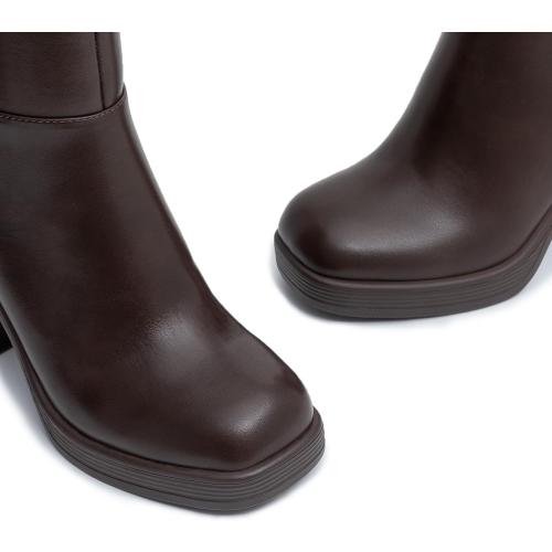Size 9 thlefit Women's High Chunky Heel Platform Ankle Boots