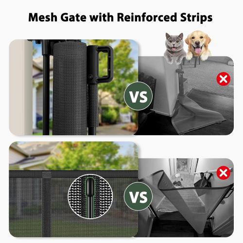 250 Extra Wide Baby Gate Retractable Dog Gate for Deck/Garage/Patio/Yard | 21ft Extra Long Baby Gate Retractable Gates for Dogs, 48 Extra Tall Pet Gate Retractable Fence Outdoor Driveway Gate, Black