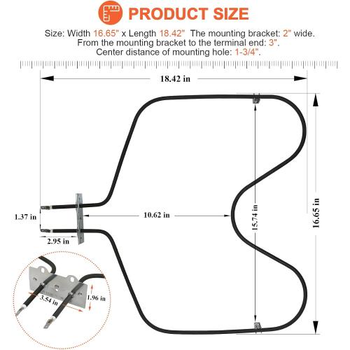 【UPGRADED】WP308180 W10308477 Oven Bake Element Replacement for Whirlpool Oven Heating Element WP308180 by Beaquicy - Suitable for Kenmore,Whirlpool ovens RF366PXXN2,FEP310EN0,RF365PXYN0,RF327PXVW,etc.