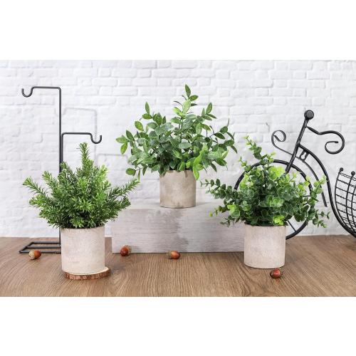 Der Rose 3 Pack Fake Plants Mini Faux Plants for Shelf Classroom Decor