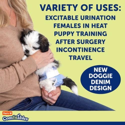 Hartz Disposable Dog Diapers for Female and Male Dogs or Puppies | Superior Leak Proof Protection | Size S | Pack of 36