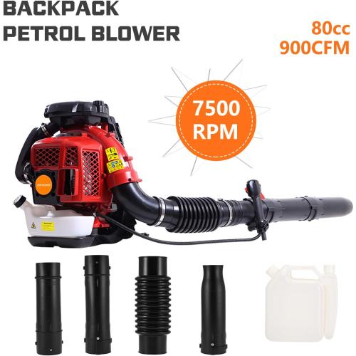 Gas Leaf Blower, Backpack Leaf Blower, 80CC 2 Stroke 900 CFM Backpack Blowers Gas Powered, Gas Powered LeafBlower, Gas Blowers for Lawn Care, Yard, Road Cleaning (Red)