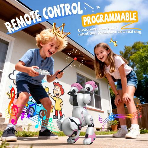 Robot Dog Toys for Kids, Remote Control Dog Robot, Voice & Touch Control, Programmable Interactive Robotic Puppy Toy, Sing, Dance, Rechargeable Robo Pet for Boys Girls Ideas