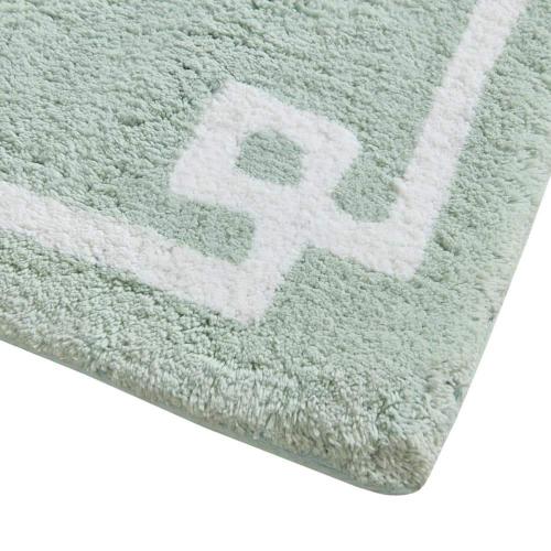 Ethan 20 in. x 30 in. Seafoam Tufted Cotton Rectangle Bath Rug