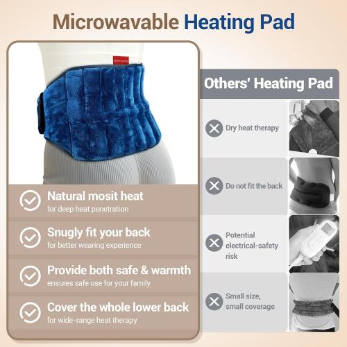 Comfytemp Microwavable Moist Heating Pad for Back and Waist Pain Relief
