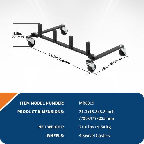 Heavy Duty Car Dolly Storage Rack, 4 Wheel Dolly Holder with 360° Swivel Casters, Universal Jack Stand Organizer for Garage, Workshop, and Auto Repair Space Saving