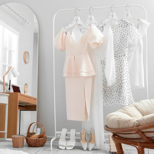 DEILSY™ Clothes Hangers with Clips 12 Pack Crystal Clear Plastic Hangers
