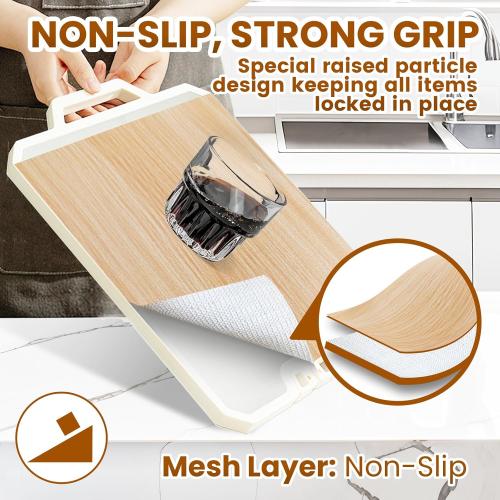 Drawer Shelf Liner for Kitchen Cabinets Non-Adhesive, Non Slip Shelf Paper Waterproof Thickened Cabinet Liners for Shelves, Strong Grip Mats for Cupboard, Dresser, Pantry, Beige, 12 in x 10 FT