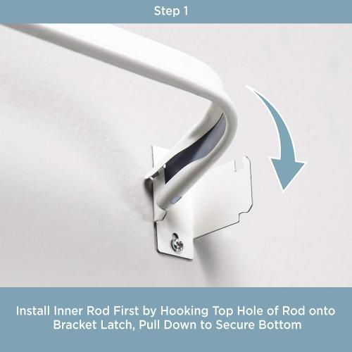 5pk Kenney Adjustable Basic Double Curtain Rod, 48-86 inches, White