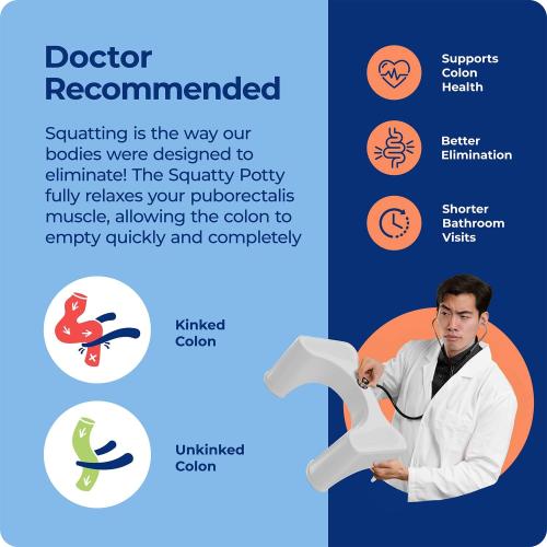 Squatty Potty Original Bathroom Toilet Stool 9 Inches Tall - White | Ergonomic Squat Footrest Bathroom Stool for Improved Bowel Health and Natural Posture