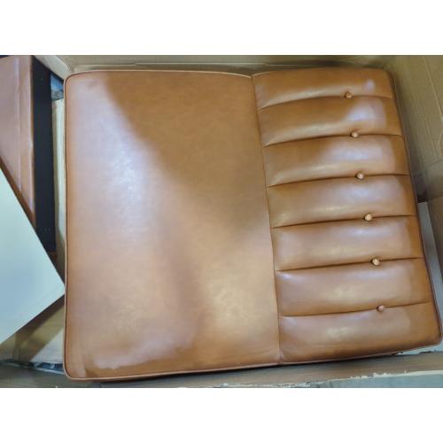 Tufted Futon Faux Leather Brown