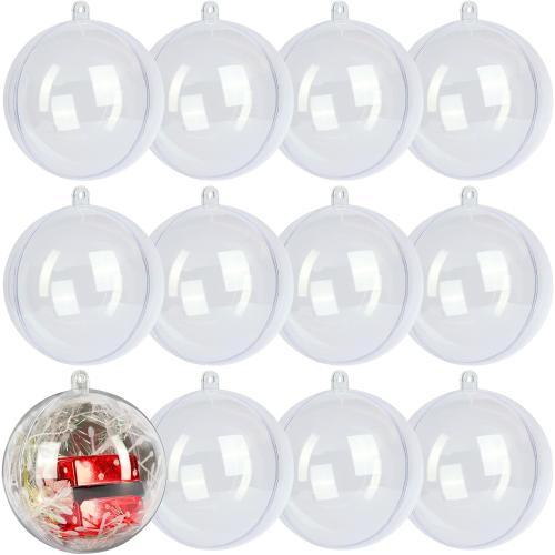 12 Pack Clear Plastic Fillable Ornament Ball 3.15''/80mm for Christmas,Holiday, Wedding,Party,Home Decor