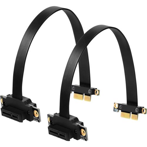 Photect 2 Pack Pcie X1 Extension Cable Riser, 90 Degree, 20cm