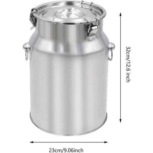 Stainless Steel Milking Machine Bucket with Lid, 10L Milk Can for Cow Sheep Goat Milking Equipment, Farm Milk Storage and Transport