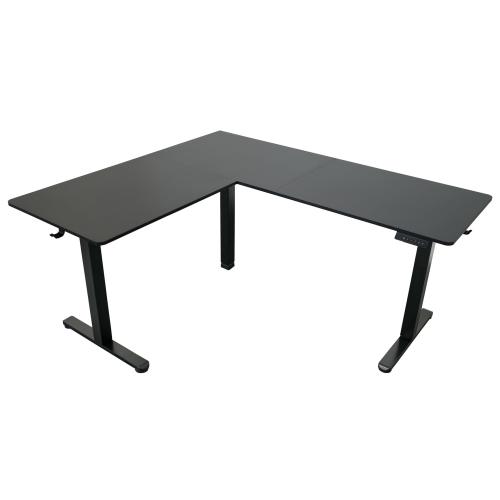 63 in. Black L-Shaped Electric Standing Desk with 3-Memory Height Settings and 2-Accessory Hooks