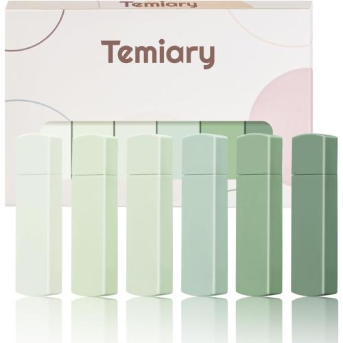Temiary 6Pcs Mini White Correction Tapes, Quick Dry Smooth Pull Out for Writing, Aesthetic Cute Correction Tape Set Easy To Use for Students School Office Supplies (Green)