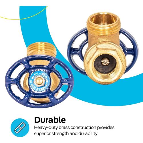 Eastman Bent Nose Garden Hose Valve, 1/2 in FIP x 1/2 in MHT, Brass, 20251