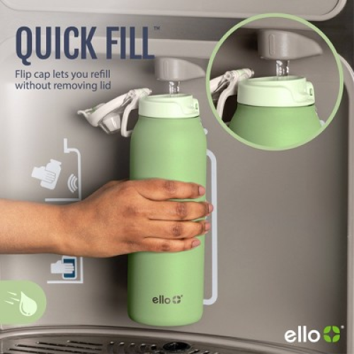Ello Pop and Fill 22oz Stainless Steel Water Bottle Sorbet Pink ‼️mild stains on the outside and inside and lid is broken‼️