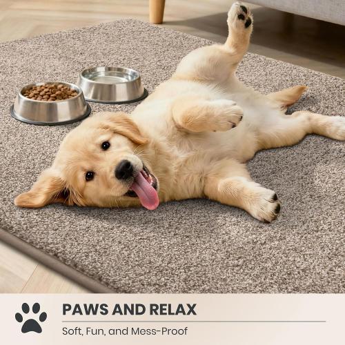 PURRUGS Area Rug, 72 x 108, Taupe