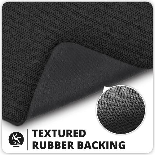 Bosap Bath Mat,Ultra Thin Bathroom Runner Rugs,Large Bath Mats for Bathroom,Quick Dry,Non-Slip,Machine Washable,Low Pile,Bath Rug,Shower Outside,Sink,Home Decor Accessories.Black,3'x5'(36x60inch)
