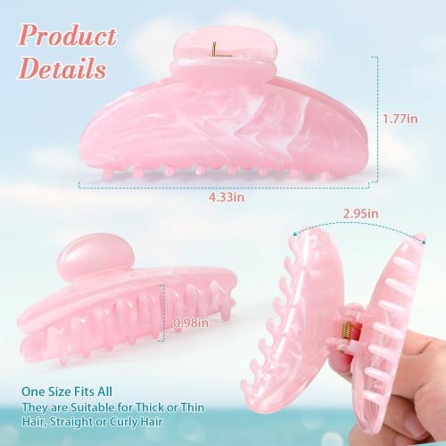 6 Pack Hair Claw Clips for Women - Large Non-Slip Claws for Thick Thin Hair, Cute Hair Barrettes Elegant & Durable, Fashion Hair Accessories Stylish Jaw Clips for Girls Gift(Assorted Colors)