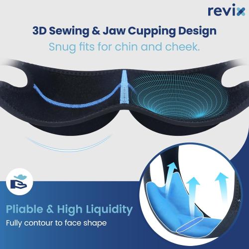 REVIX Wisdom Teeth Ice Pack Head Wrap for Face, Jaw & Chin Relief, Black