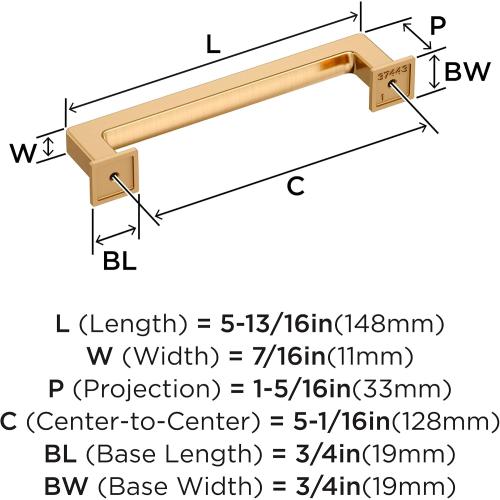 Amerock 5-1/16 Lintel Champagne Bronze Drawer Pull
