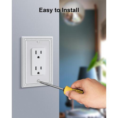 6-Pack Decorator Outlet Cover Plate, White