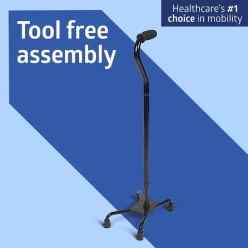 A rubber piece from the bottom is missing‼️ Aluminum Quad Cane with Large Base for Balance, Lightweight Walking Aid for Seniors & Adults