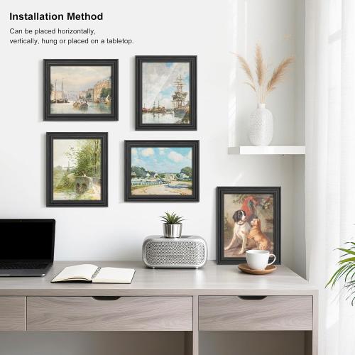 PEALSN 11x14 Picture Frame with Real Glass Front and Black Backboard