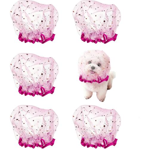 5 Ps Adjustable Mesh Dog Muzzle, Breathable Anti Scavenging Pet Face Guard