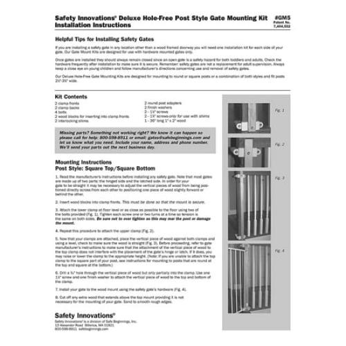 No Hole Stairway Baby Gate Mounting Kit By Safety Innovations